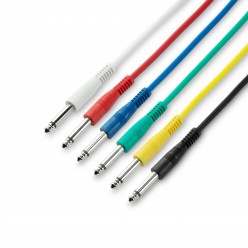 Adam Hall Cables 3 STAR IPP 0030 SET - Zestaw 6 kabli Patch Cables 6,3 mm Jack Mono 0,30 m